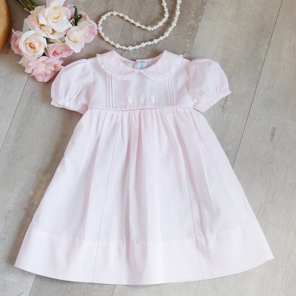 Pink Heirloom Dress Bunny Embroidery Lace SPRING Portraits  Feltman Brothers NWT - Picture 7 of 7